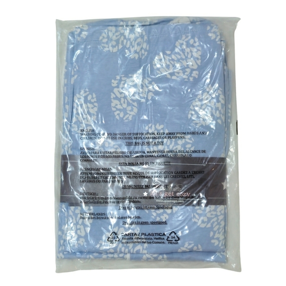 PJ Salvage Jersey Pajama Set Hearts Women Medium Ice Blue Top & Pants NWT 💙 - Picture 2 of 2